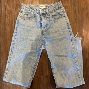 Superdown Light Blue Denim Jeans-Raw Hem